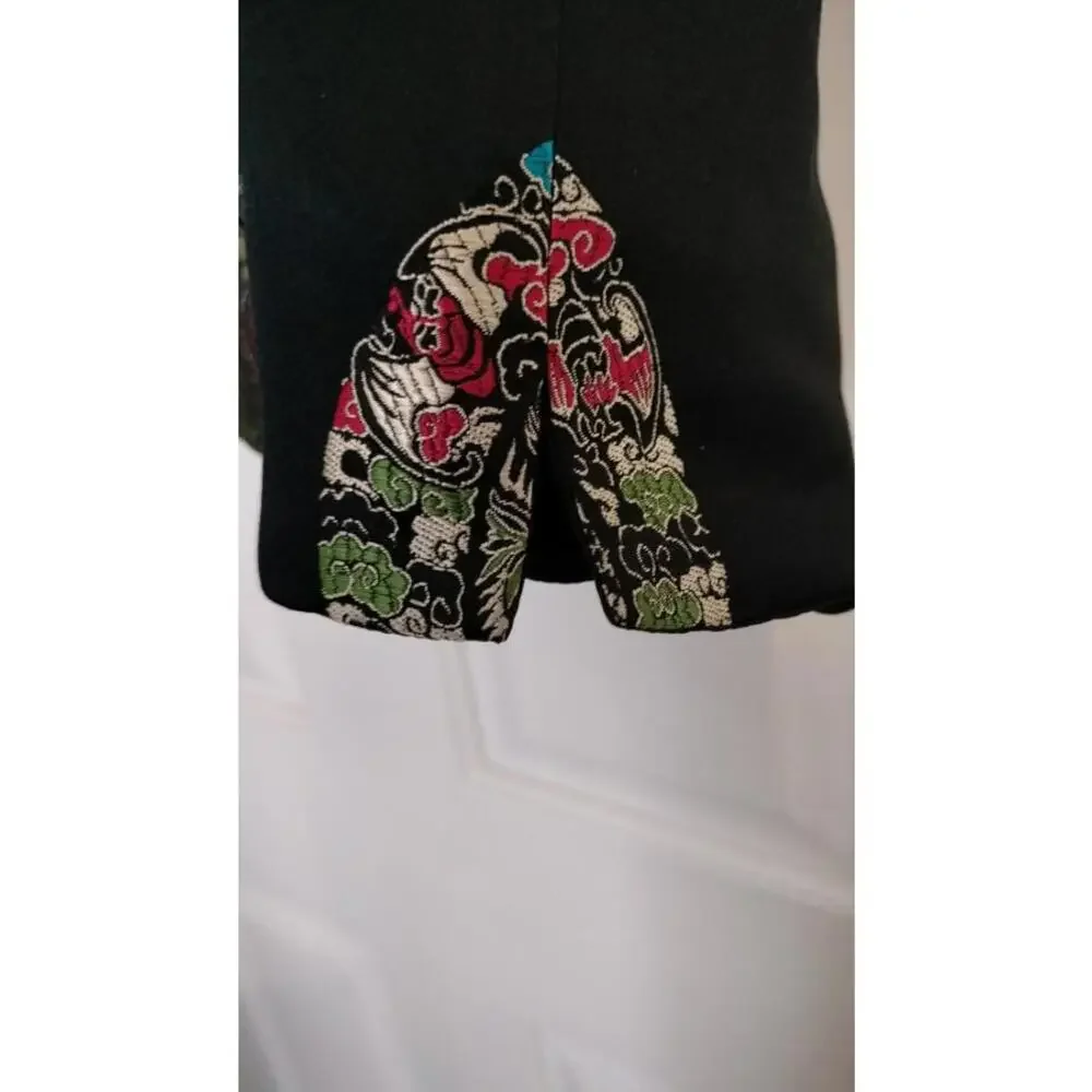Vintage R&K Evening 100% Silk Jacket Geometric Asian Women's Size 10‎